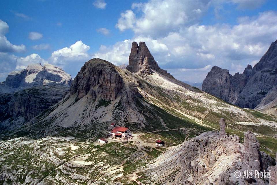 Toblinger Knoten 2617 m s chatou Drei Zinnen-Hütte