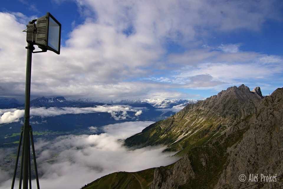 Innsbruck, Nordkette, pohled ze stanice Seegrube