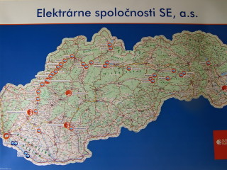 Mapa elektráren společnosti Slovenské Elektrárny