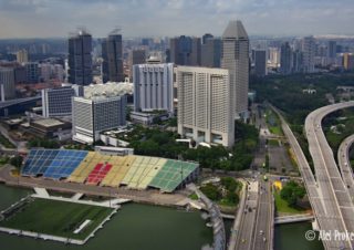 Pohled na město z Marina Bay Sands