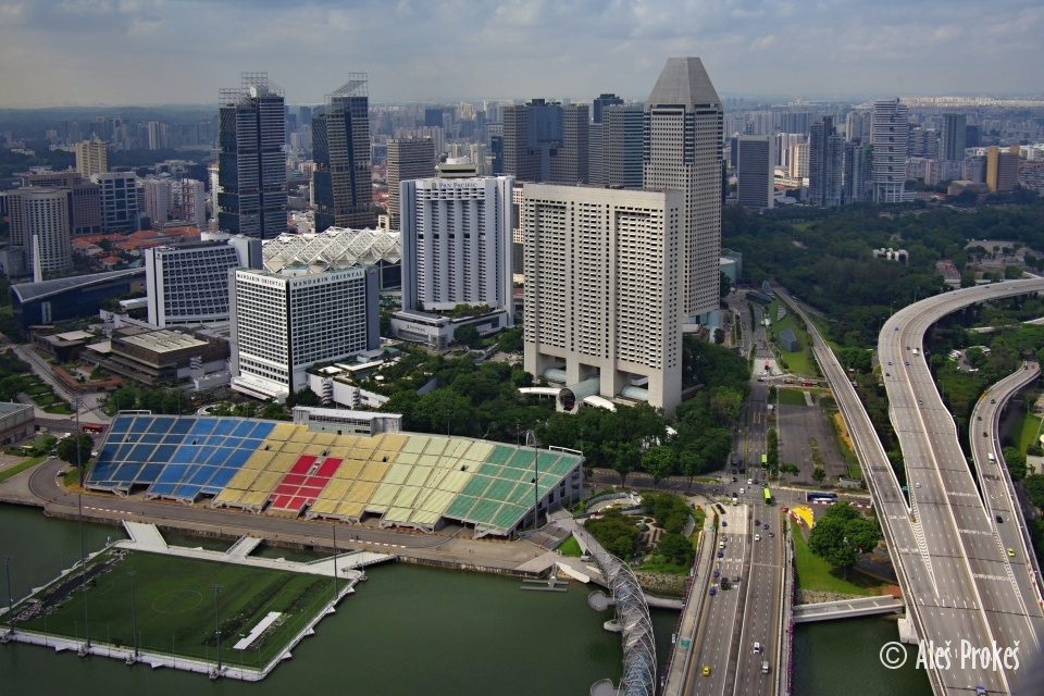 Pohled na město z Marina Bay Sands
