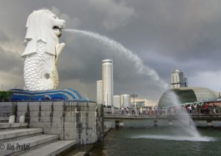 Merlion, socha poblíž Marina Bay