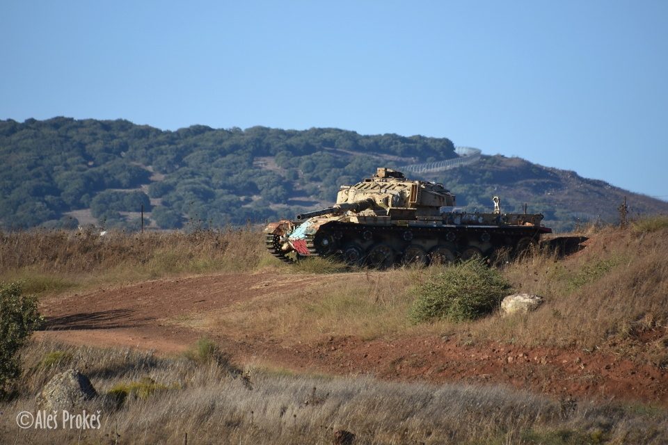 Tank ze Šestidenní války. Golanské výšiny