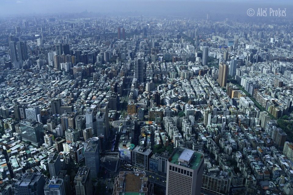 Pohled z mrakodrapu Taipei 101